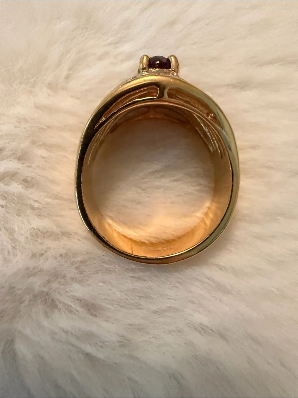 Joan Rivers Gold-Tone Ring with Purple Center and Clear Accents